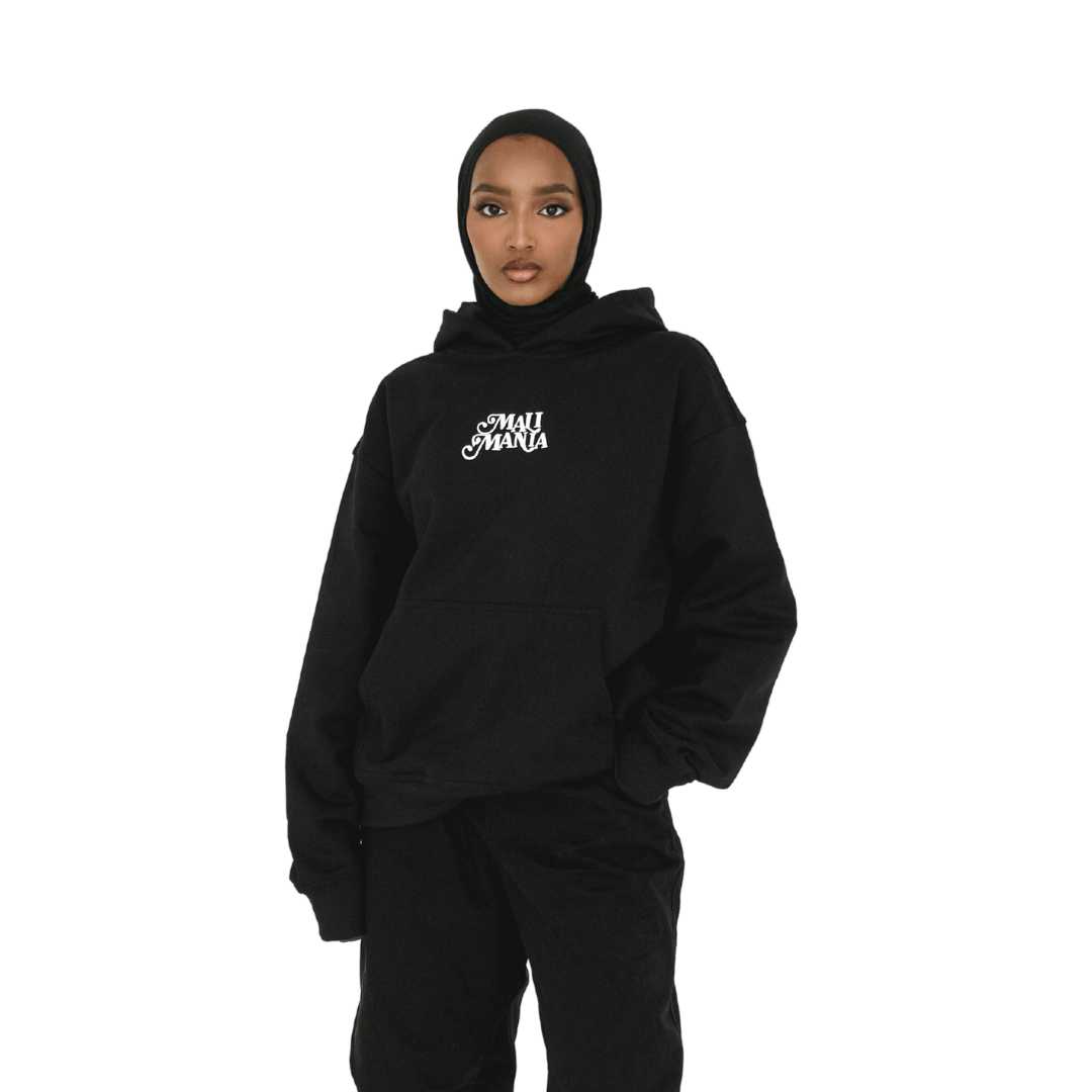 Malimania, Black Hoodie, Logo, Front Image