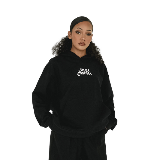 Malimania, Black Hoodie, Logo, Front Image